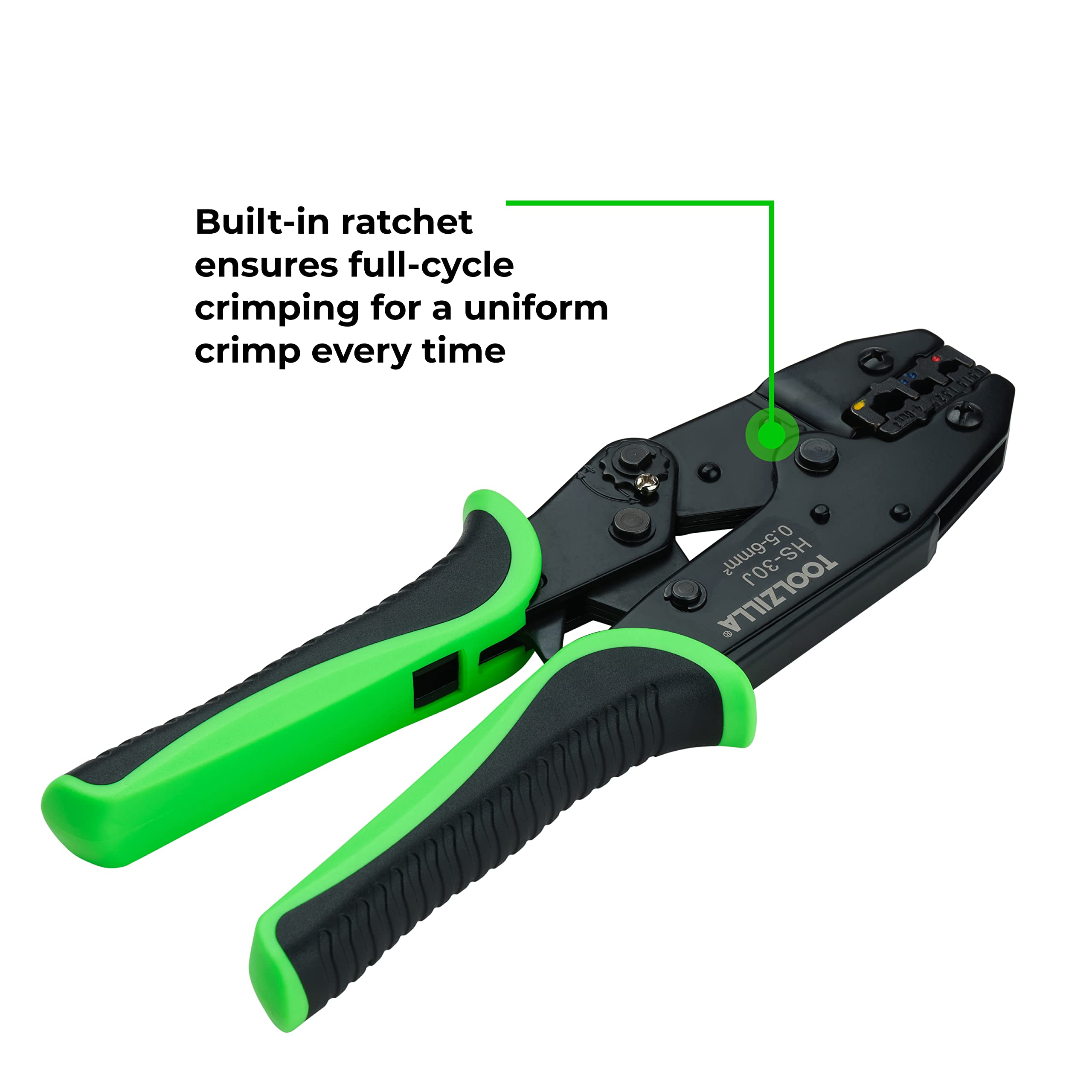 Cable Crimping Tool Heavy Duty Ratcheting Wire Crimper Adjustable Pressure